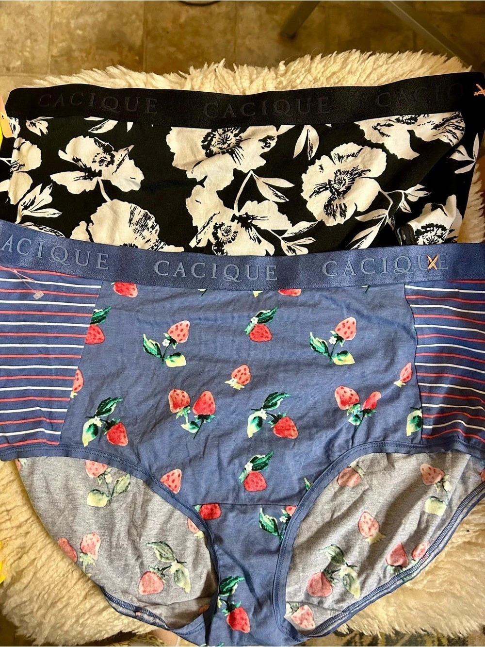 CACIQUE Cotton Full Brief Floral Full Brief Panties set of 2 Size 18/20 New